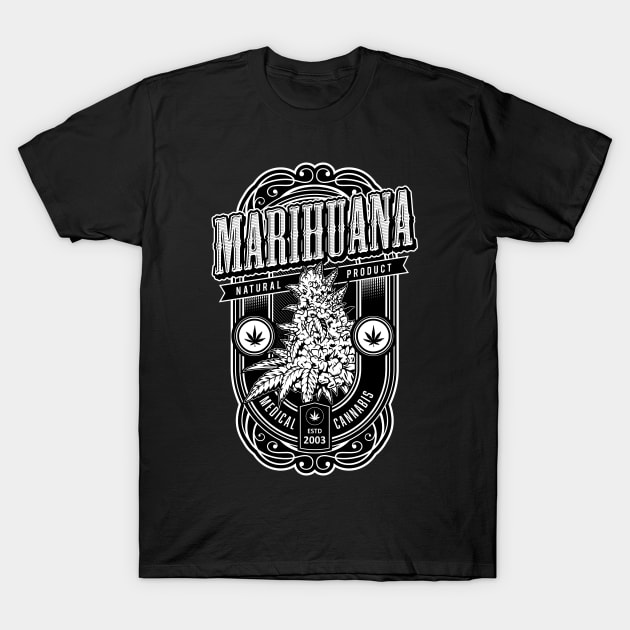 Vintage Marijuana Top T-Shirt by CryptoTextile